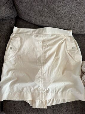 Athleta Asymmetrical White Skort with Pocket Details